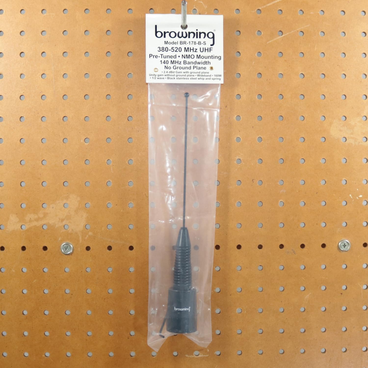 Browning BR-178-B-S 160-Watt Wide-Band 380 MHz to 520 MHz Antenna with NMO Mounting, Black