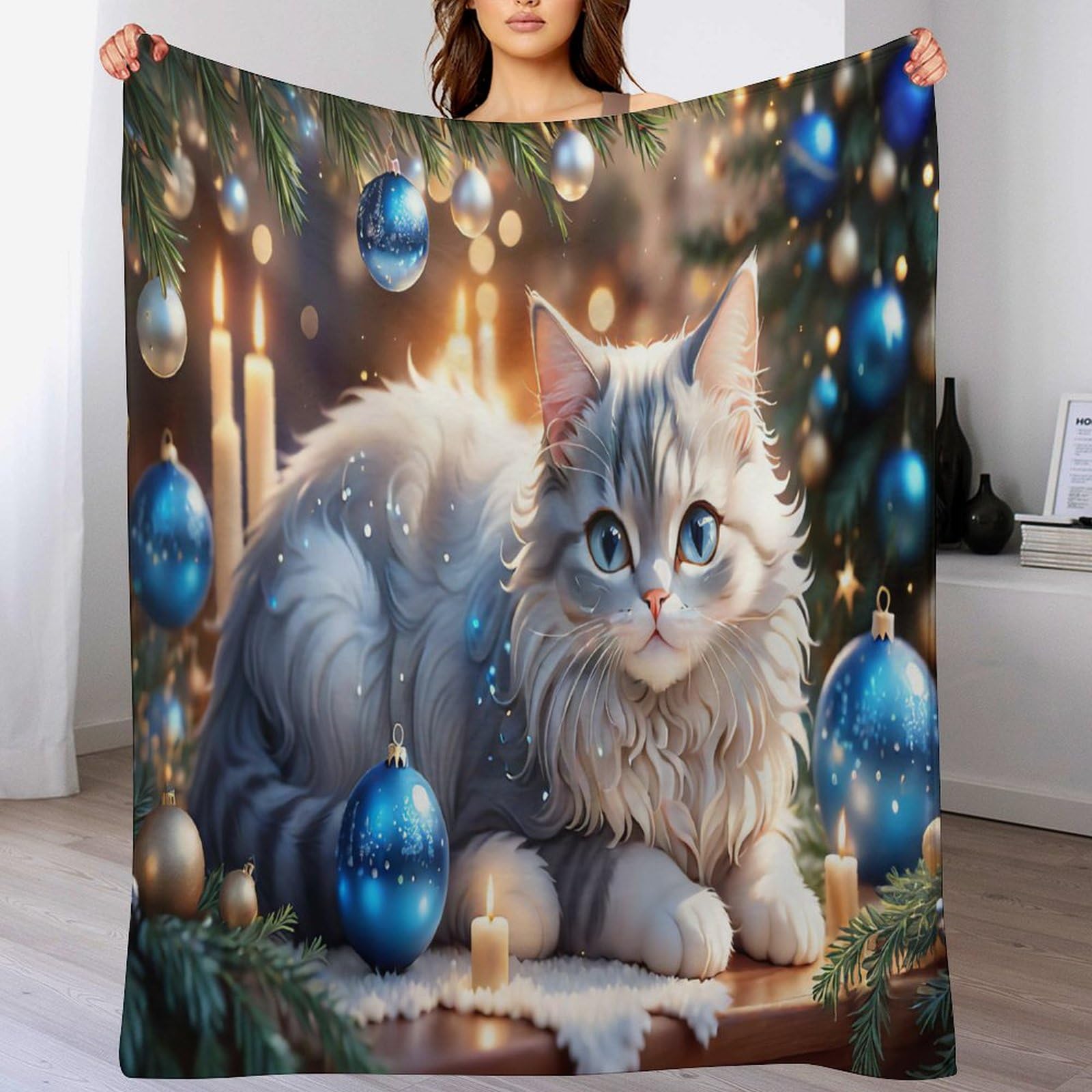 Couverture en flannel lavable protégeant votre canapé des poils de chat