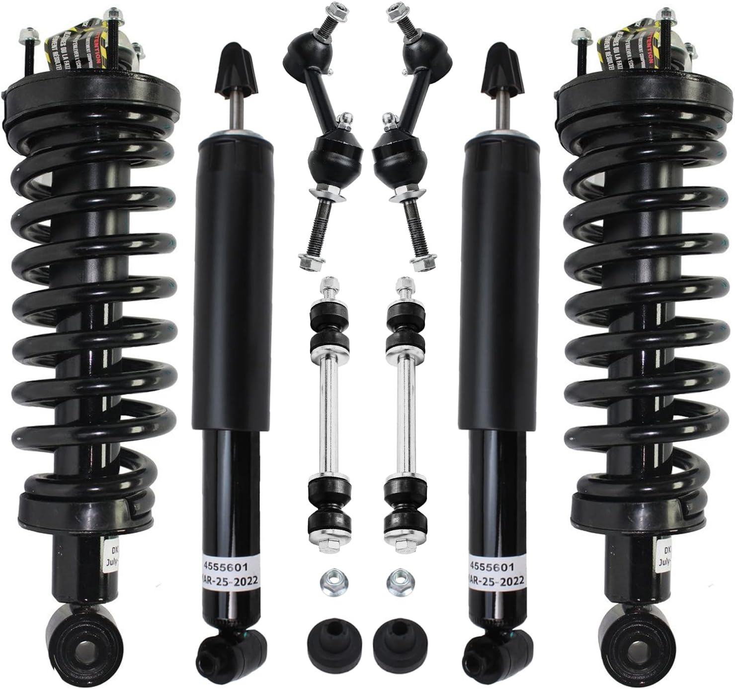 Detroit Axle - 8pc Struts Shocks Kit for 2003-2011 Mercury Grand Marquis Ford Crown Victoria Lincoln Town Car, Front Struts w/Coil Spring Rear Shock Absorbers Sway Bars Replacement