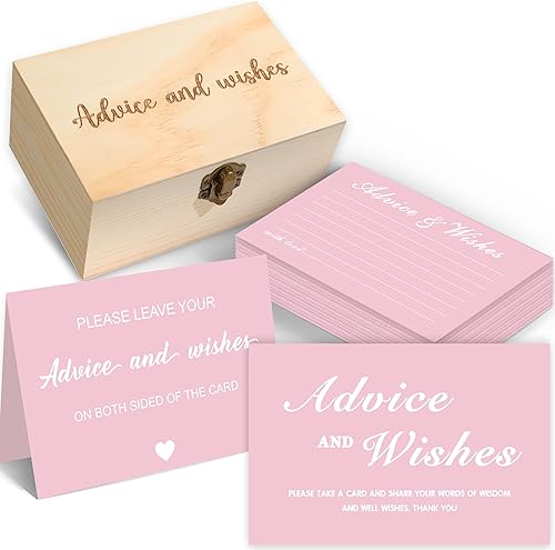 Consejo y deseos para el señor y la señora, caja de 51 tarjetas de consejos de boda para decoraciones de despedida de soltera, juegos de despedida