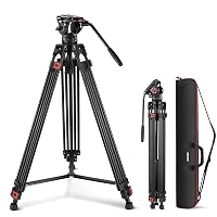 NEEWER 74" Video Treppiede con Fluid Head, Piastra a Sgancio Rapido