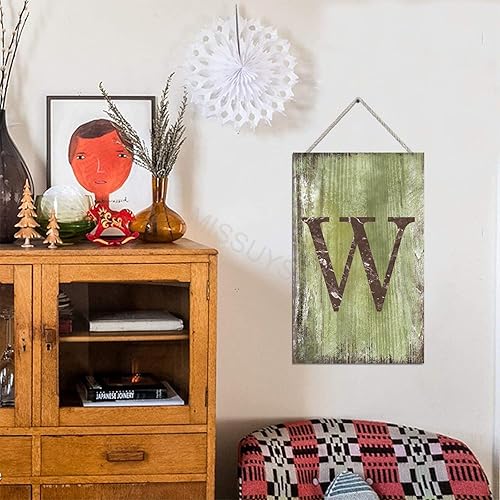 Vista 195 de Letrero colgante de madera con letra J, letrero de madera para decoración del hogar, 26 letras del alfabeto de metal, placa de madera, decoración