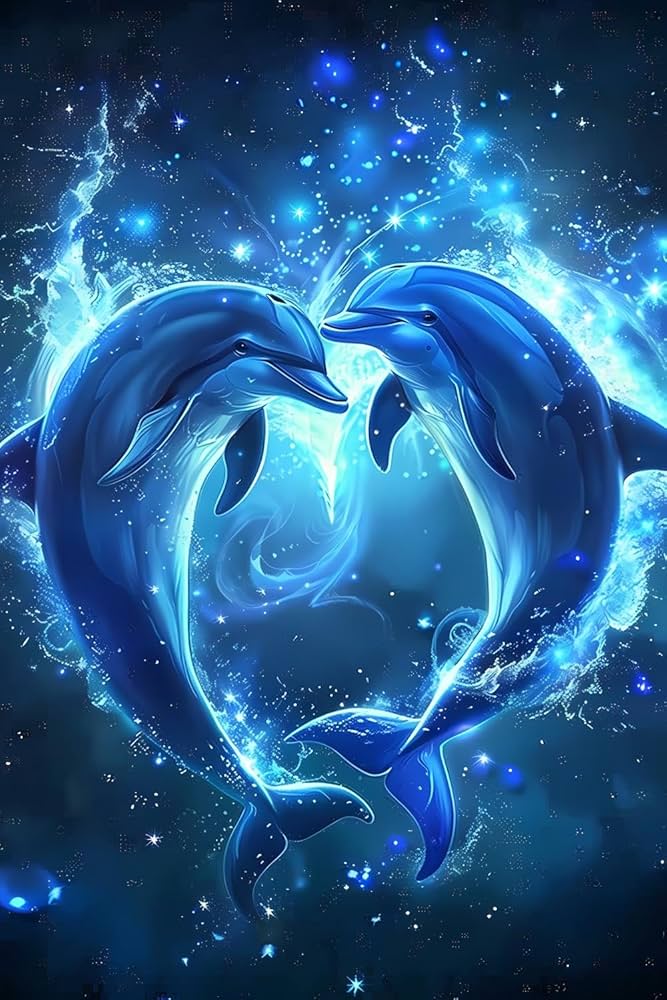Dolphins in Love DIYアートキット DAC あ*こ様 Dolphins in Love DIYアートキット DAC Dolphins In Love