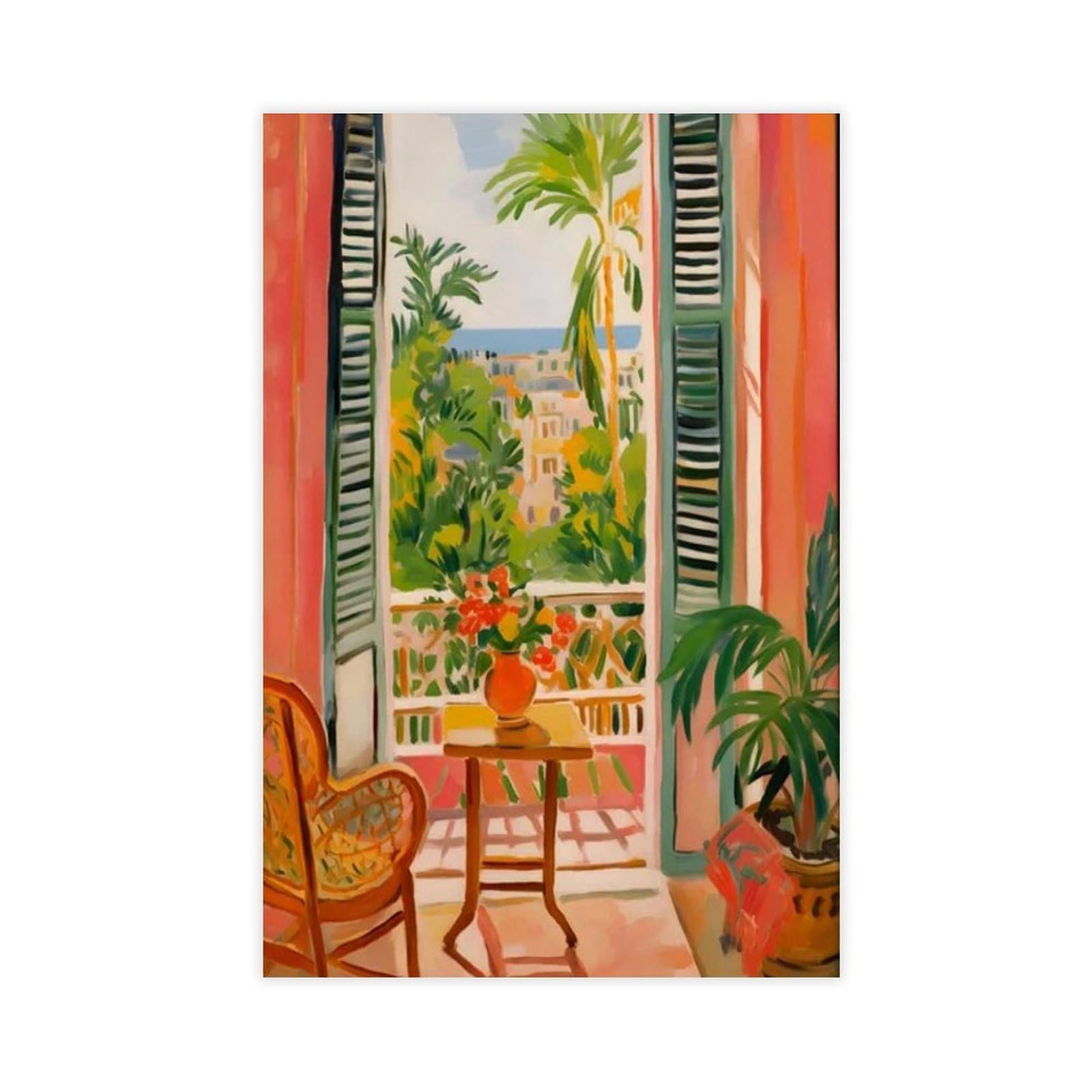 Nffbgfd Matisse Poster, Open Window Canvas Poster Bedroom Decor Landscape Decor Gift 16X24inch(40X60cm)