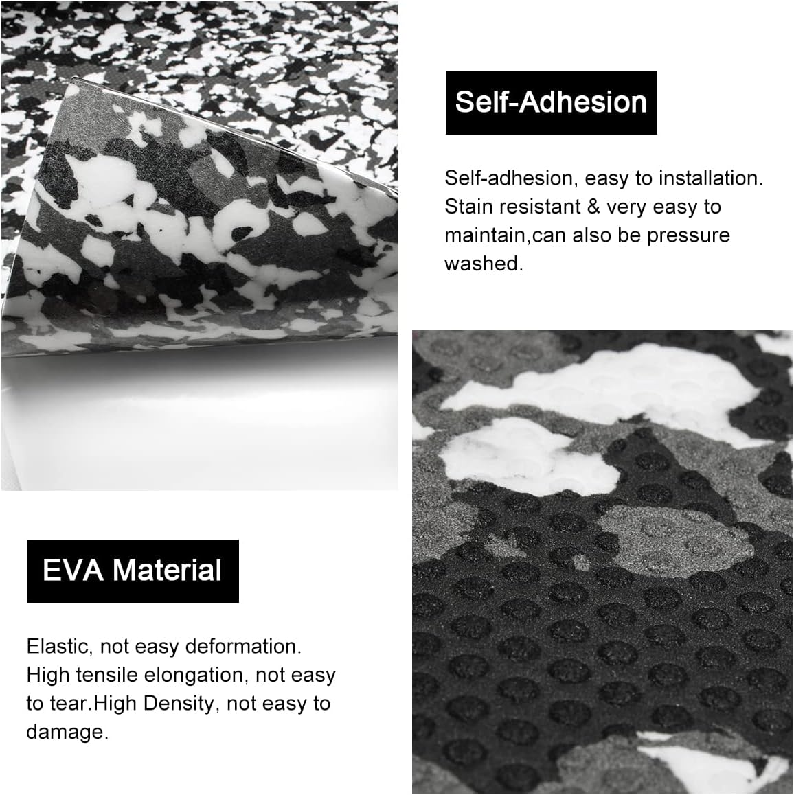 WOOWAVE EVA Foam Boat Flooring Decking Sheet Marine Mat Non-Slip and Self-Adhesive Flooring for Motorboat RV Yacht Kayak Swimming Pool Sea Deck Pad, 94.5x31.5 inch (Teak Diamond)