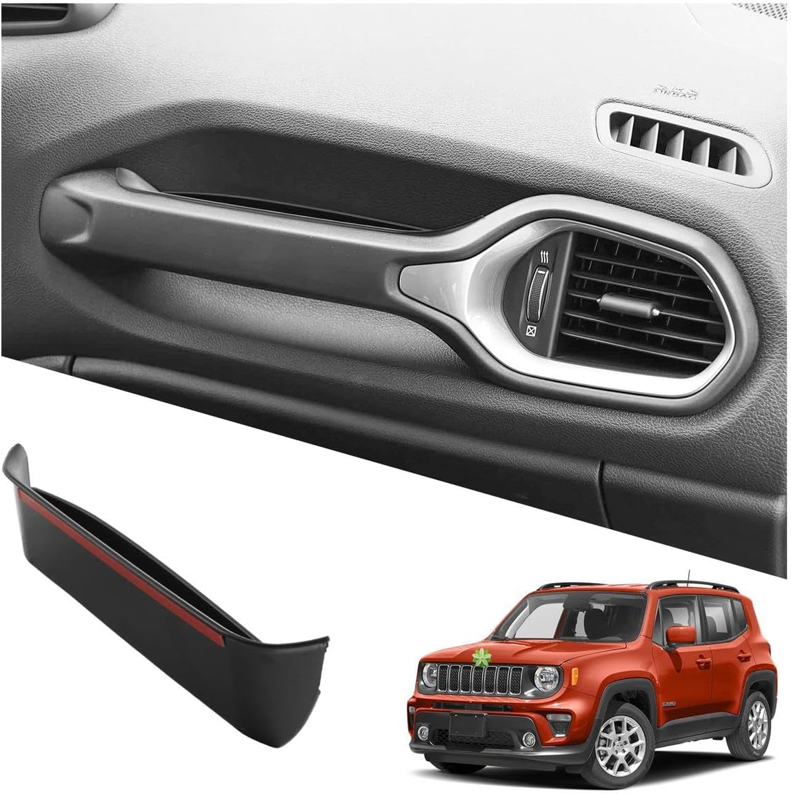 Ruiya 2015-2023 Renegade Console Organizer for Jeep Renegade Accessories ABS Material Passenger Storage Box Compatible with 2015-2020 2021 2022 2023 Jeep Renegade Latitude/Altitude/Trailhawk/Limite