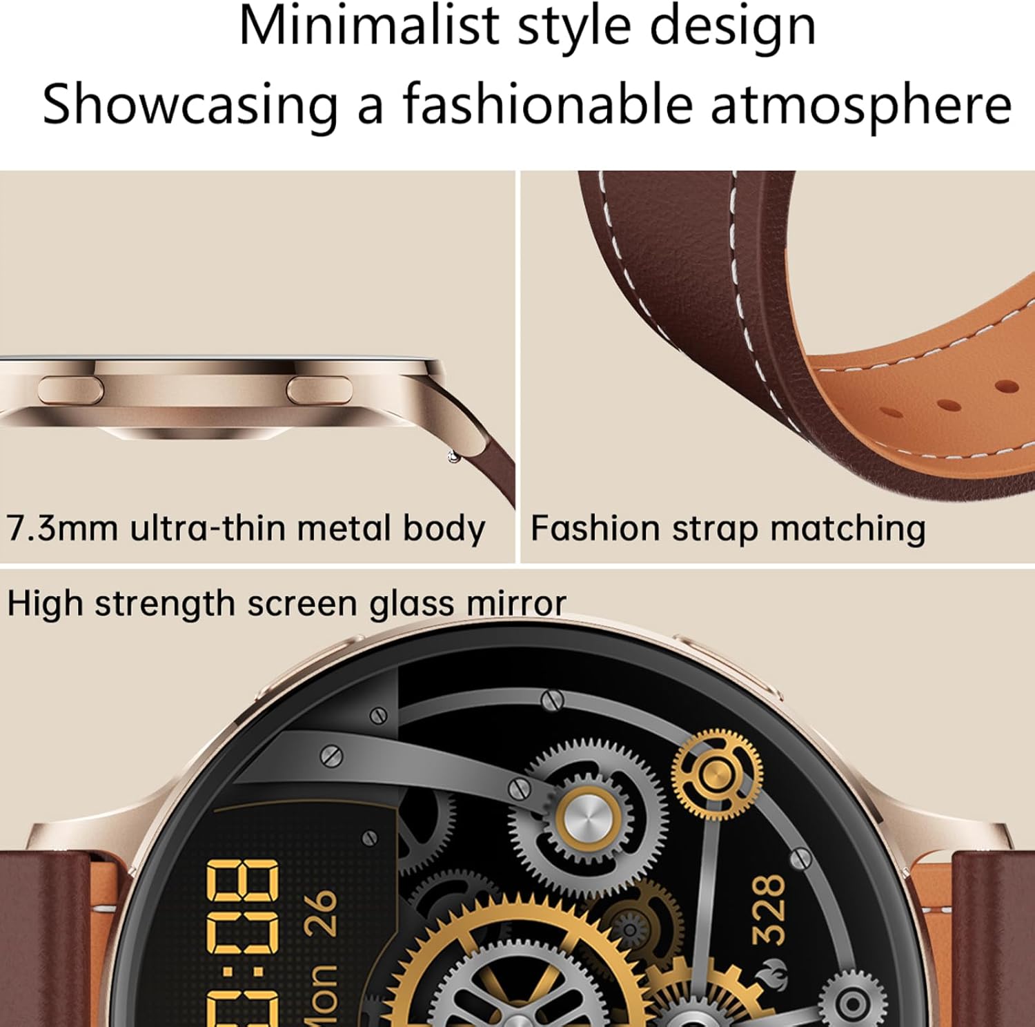 Yihou Smart Watches for Women Men Fitness Tracker Fitness Watch with Heart Rate Monitor Sleep Monitoring Pedometer Calorie Distance for Android iOS Black Silicone