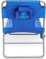 Vista 5 de Ostrich Silla de Salón de Playa, Silla de Tumbona Plegable y Reclinable para Exteriores, Azul - Silla Reclinable Ajustable Portátil para Césped