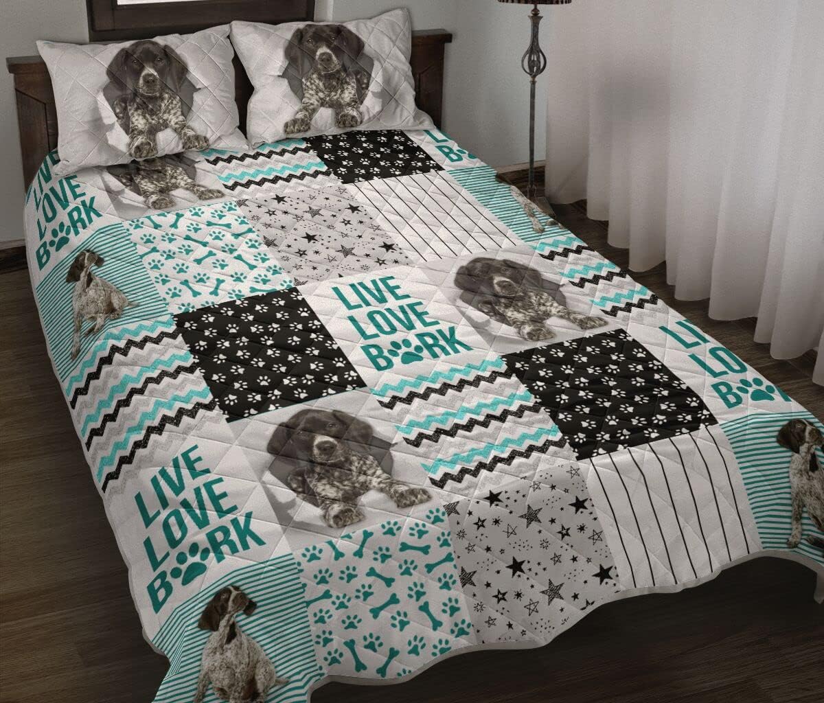 amazon-encycom-german-shorthaired-pointer-dog-quilt-set-dog-quilt