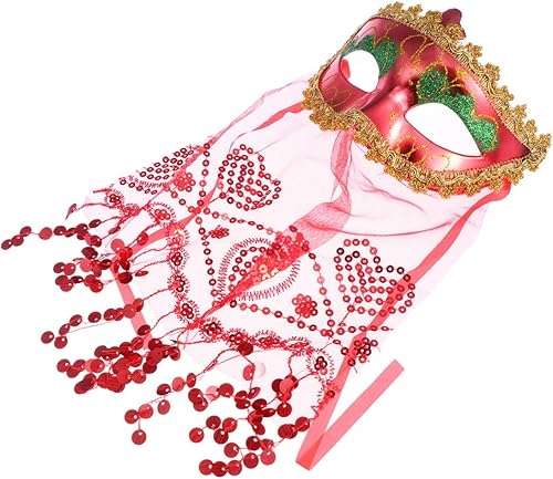 Vista 4 de Holibanna - Máscara de velo veneciano para danza del vientre, 3