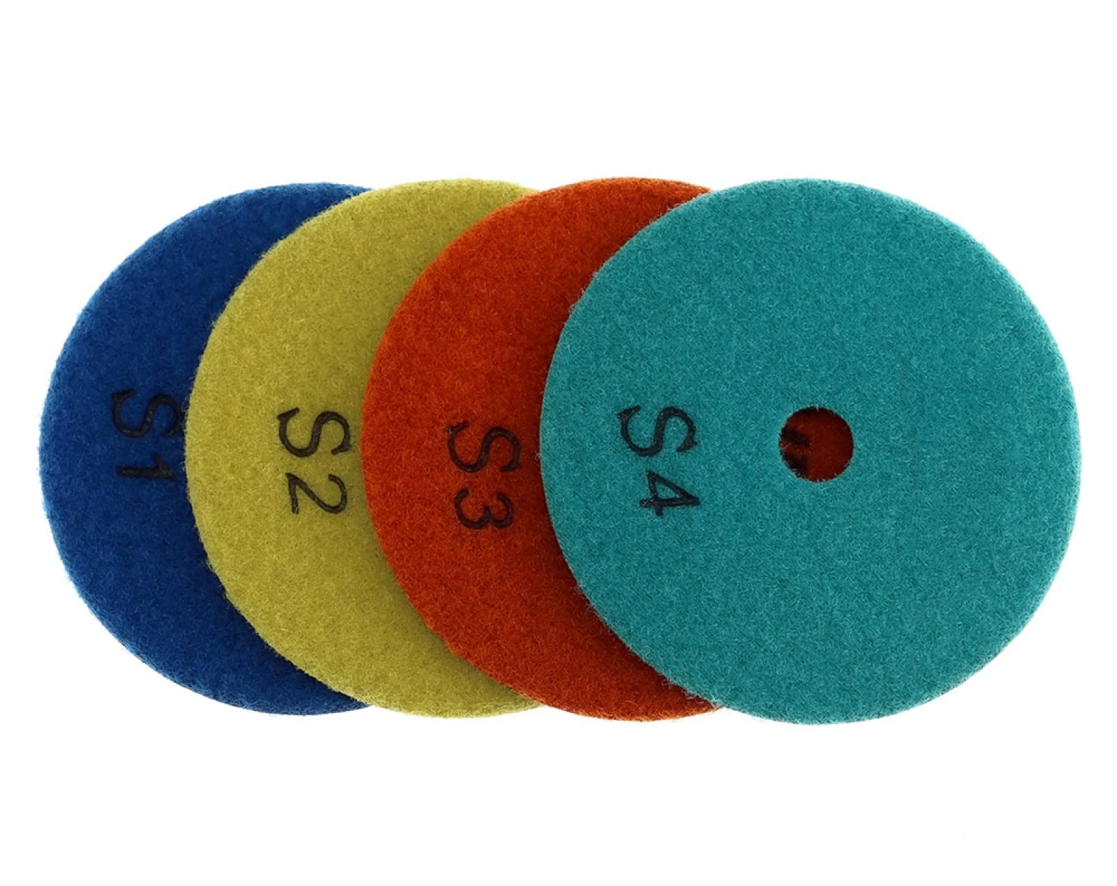 4 Unids/set Almohadilla De Pulido En Seco De Diamante De 4 Pulgadas 4 Pasos Almohadillas De Pulido De Pared Afiladas Premium Para Disco De Lijado De Piedra De Mármol De Granito,1