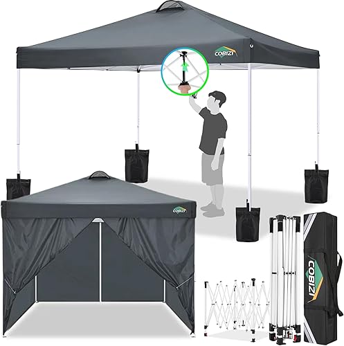 COBlZI - Tienda de campaña desplegable de 10 x 10 pies con 4 paredes laterales extraíbles, impermeable, comercial, fácil ajustable, con ventilación