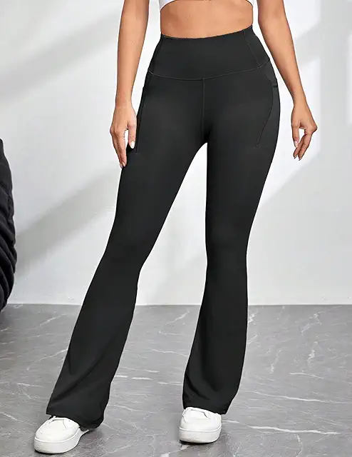 Gina Tricot Yoga Pants: Damen-Yogahose mit hoher Taille & Bootcut