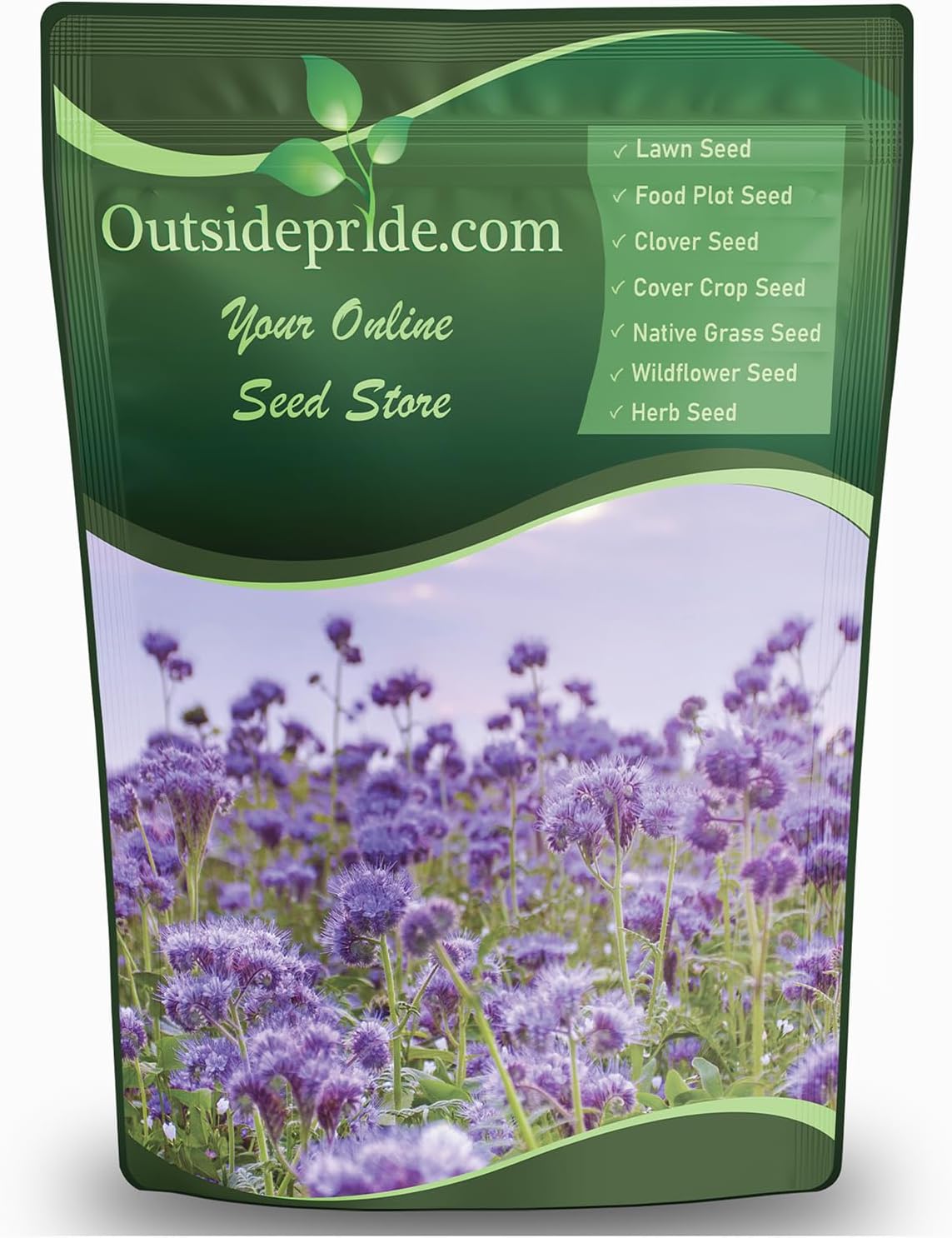 Outsidepride Lacy Phacelia Seeds for Planting - 1 Lb. Annual, Drought-Tolerant Wildflower Seeds with Light Violet Flowers, Ideal for Pollinator Gardens, Erosion Control, & Attracts Bees & Butterflies