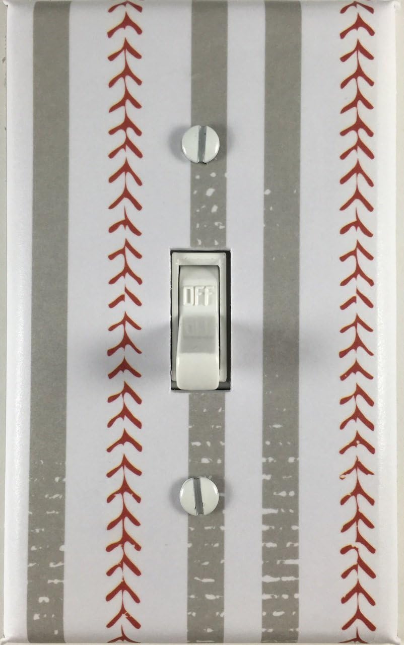 Sports Baseball Theme Decor Single Decorative Single Toggle Light Switch Plate Cover