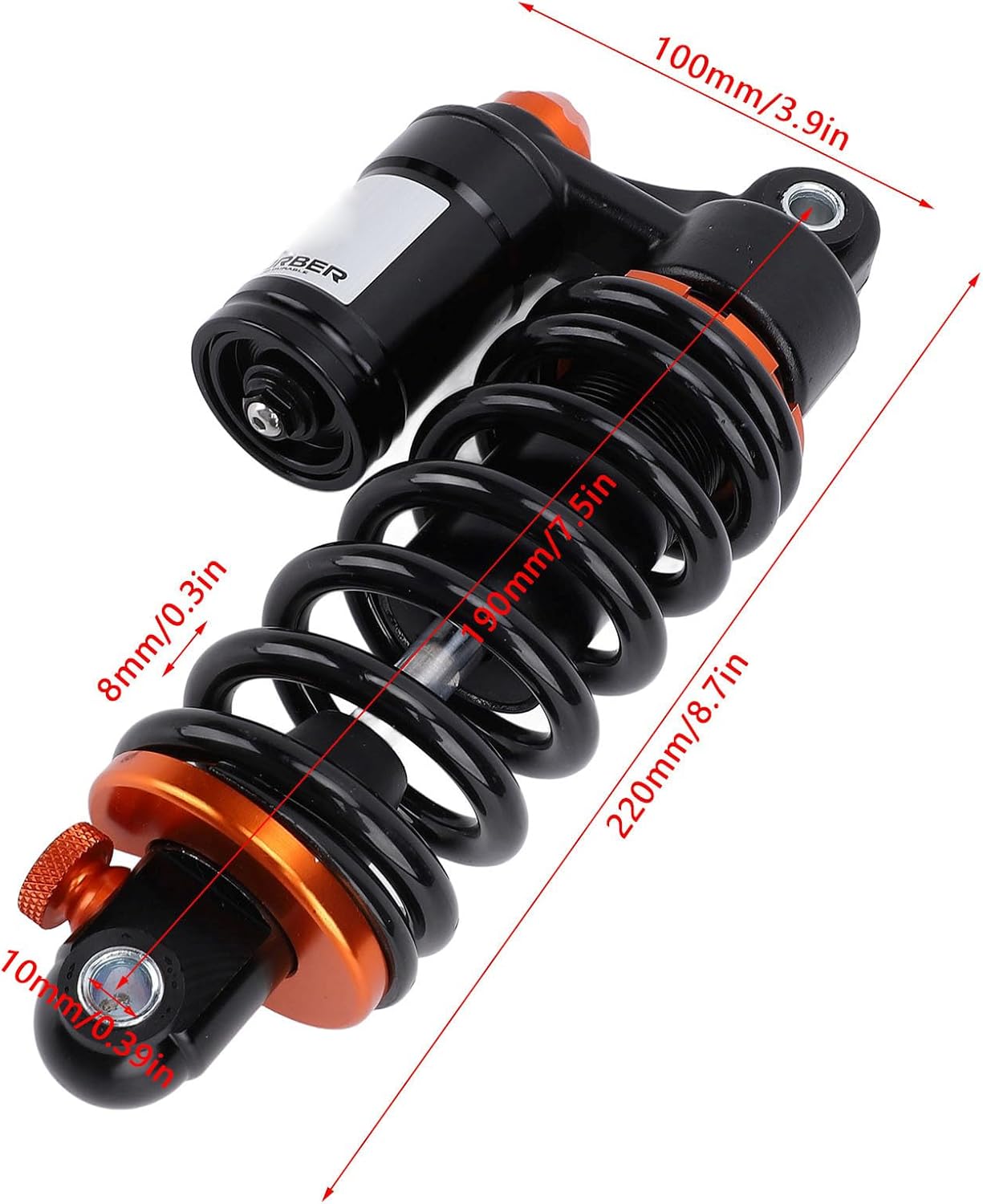 190mm Mounting Spacing 550lbs Capacity Custom Damping Suspension Spring for E-Bike Motorcycle Replacement Upgrade