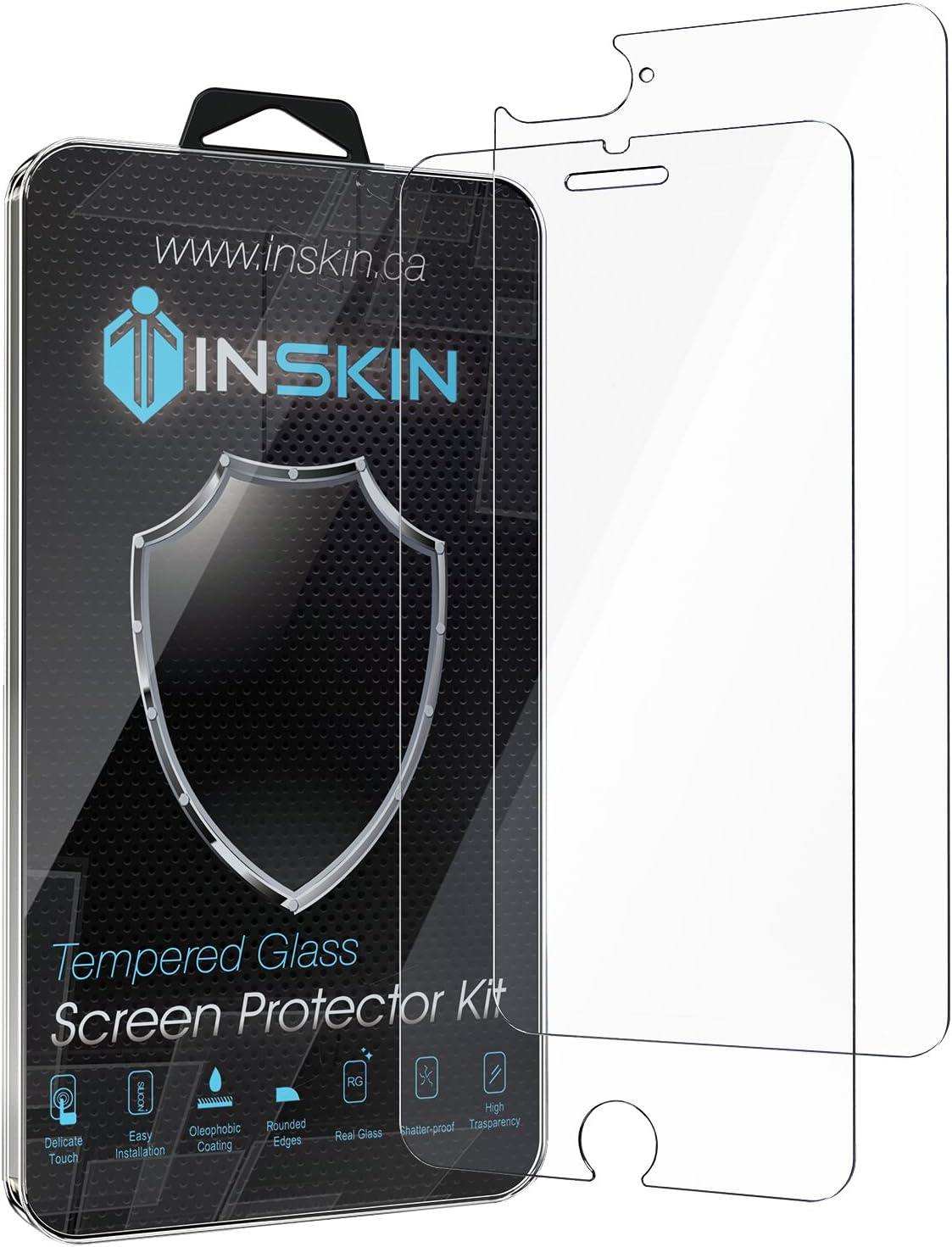 Inskin 2-in-1 Front and Back Tempered Glass Screen Protector, fits iPhone 8 Plus [2017] 5.5 inch.