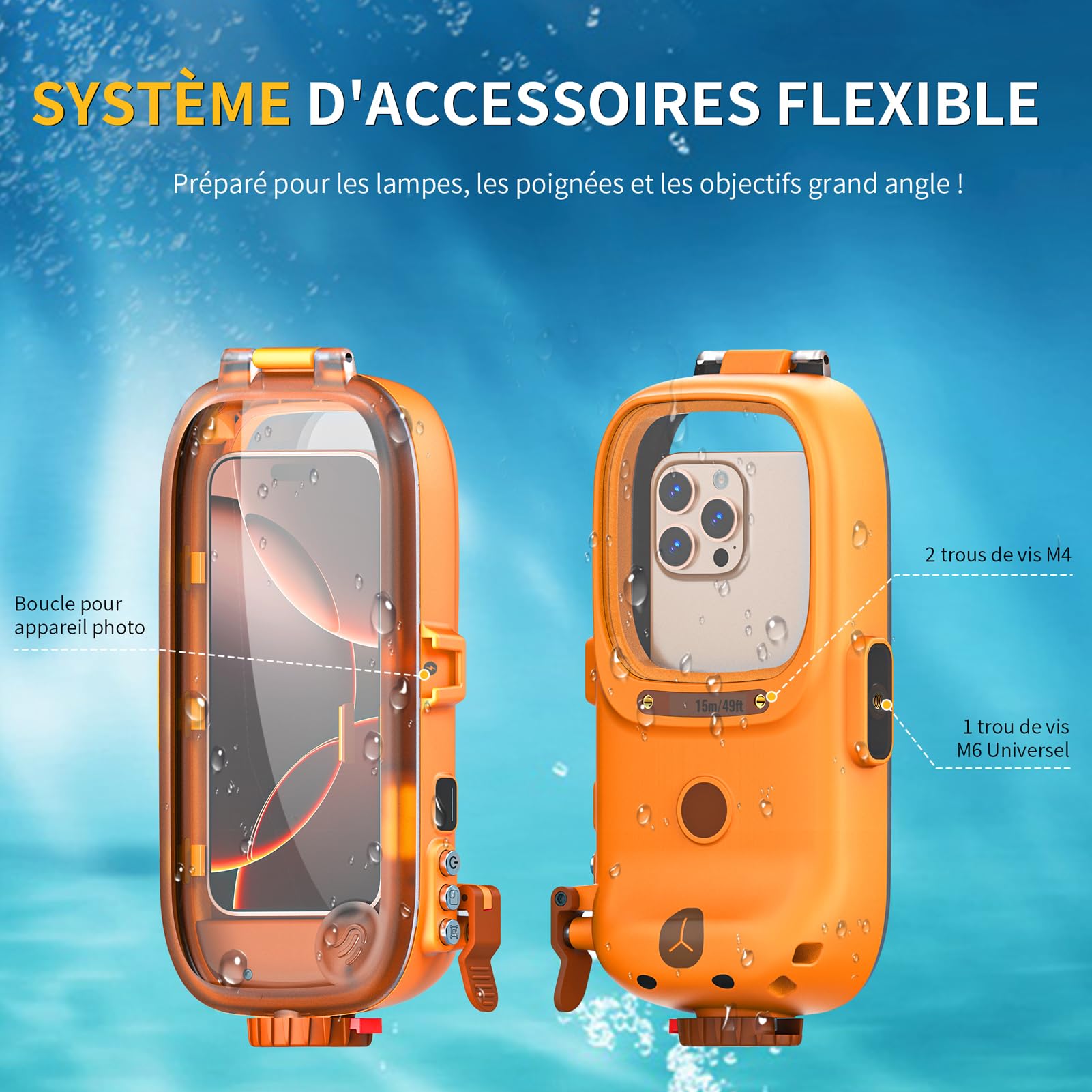 Pochette Étanche Universelle Coque Téléphone Protection Plongée 15M