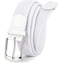 Mens Elastic Woven Golf Belt Casual Stretch Braided Web Belt 1 3/8" Gift for Golf Pants Shorts Jeans