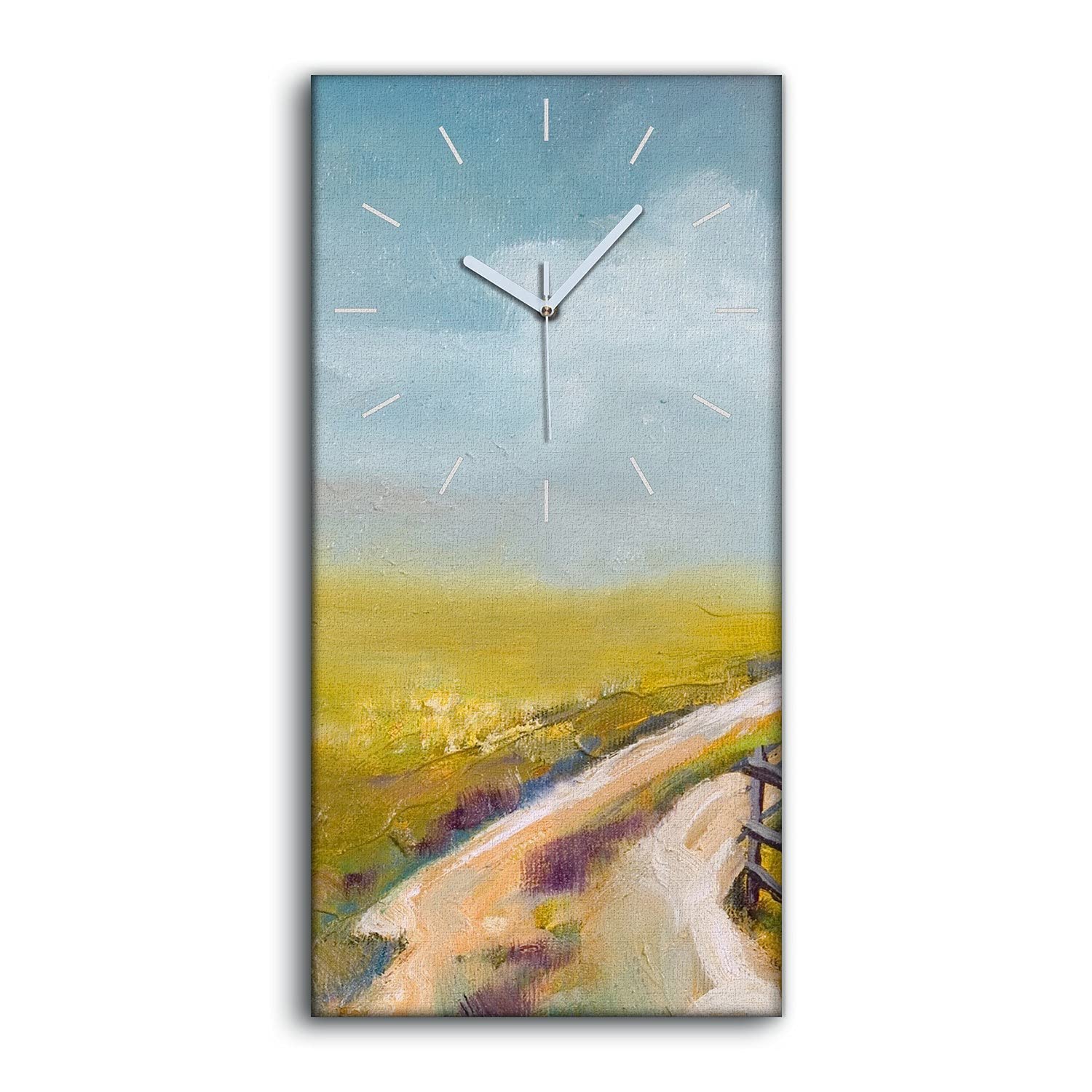 Horloge sur Toile Art Moderne Salon Tableau Silencieux Mitwiesenstraße 30x60