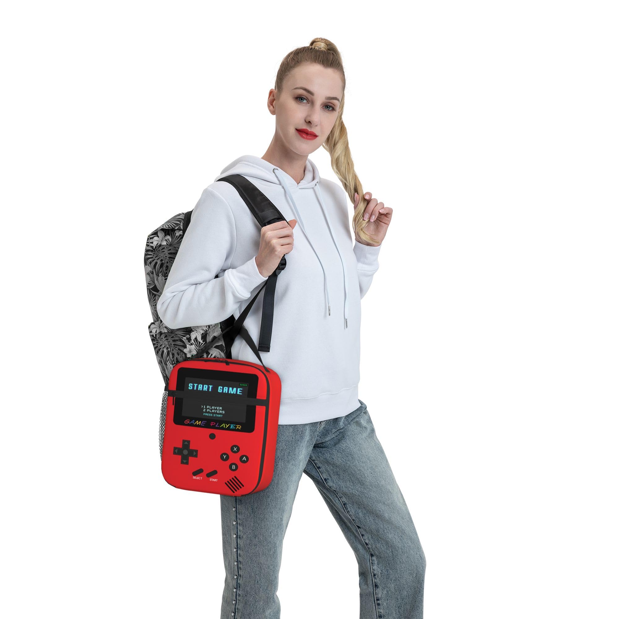 Lonchera para niños, consola de juegos para niños, lonchera aislada, reutilizable, portátil, para adolescentes, niños, escuela
