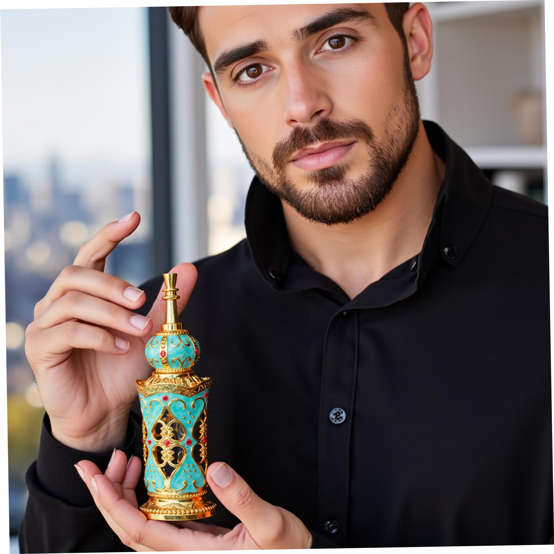 Perfume árabe para hombres, perfume vintage de Dubai de 15 ml, fragancia de aceite personal refrescante de larga duración para hombres