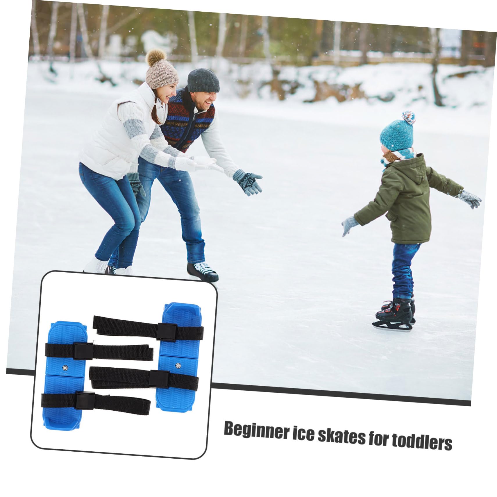 Kisangel 1paio Regolabili per con Scivolo e Cinturino Protezione Antifallimento Skates per Principianti Invernali all
