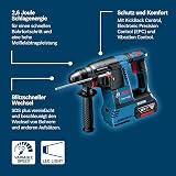 Bosch Professional 18V System Akku Bohrhammer GBH 18V-26 (SDS Plus, Bohr-Ø max: Beton/Stahl/Holz 26/13/30mm, inkl. Zusatzhandgriff, Tiefenanschlag 210mm, Maschinentuch, L-BOXX, ohne Akku/Ladegerät) - 4