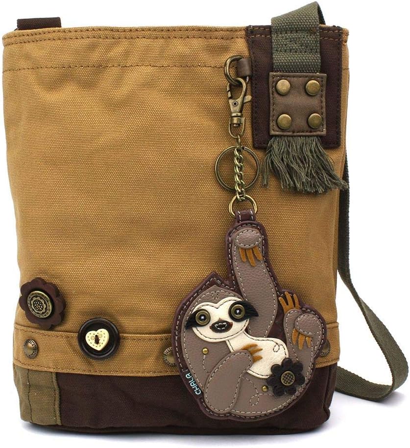 Chala Handbags Sloth Patch Crossbody Handbag Purse, Sloth Collector