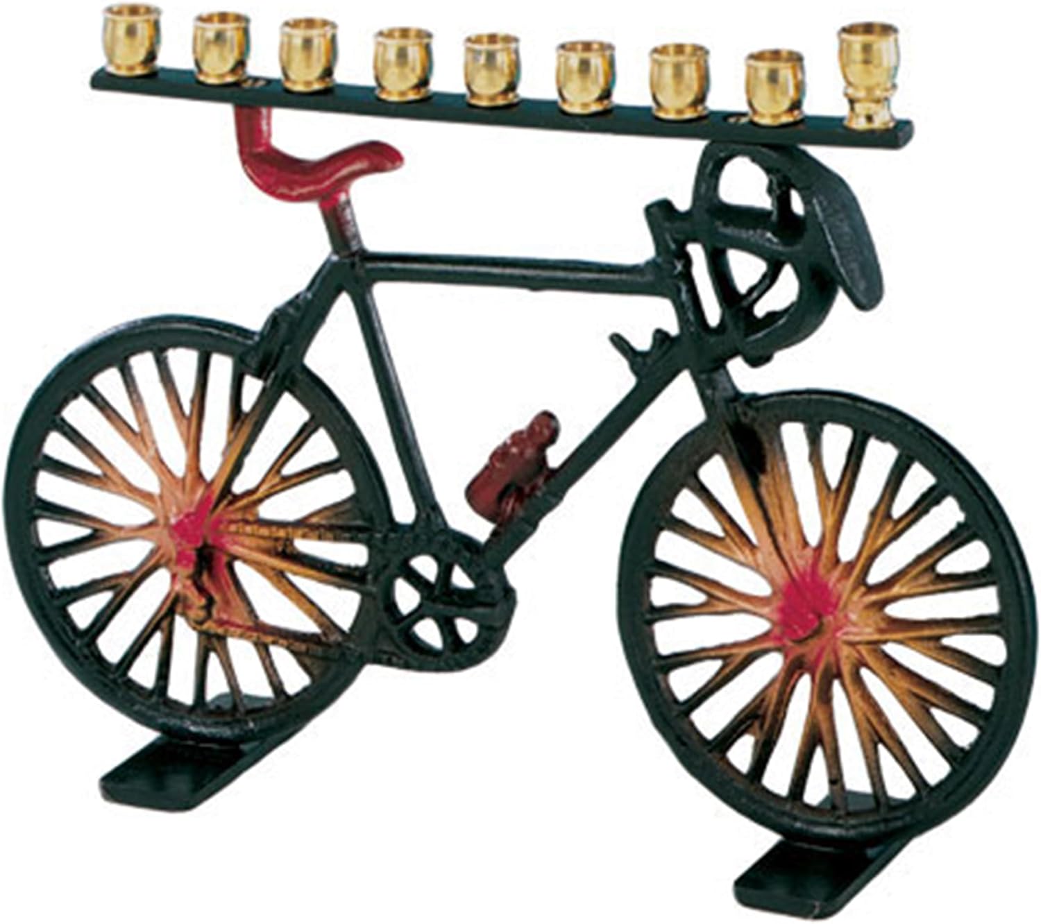 Artistic Bicycle Menorah for Hanukkah Candleholder Contemporary Hanukkiah Bike Shape Fits Standard Chanukkah Candles