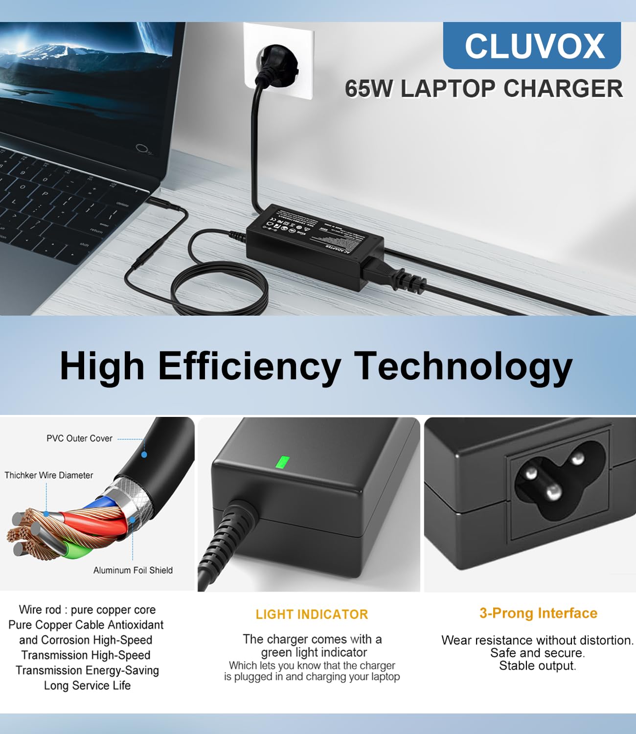 Cluvox Alimentatore 65W 45W Caricatore Compatibili con Dell AC Adattatore 19,5V/3,34A Per Inspiron 11/13/14/15/17 PC 3000 5000 7000 3583 3593 5570 5558 Latitude 3510 3410 3520 3420,4,5*3mm&7,4*5mm