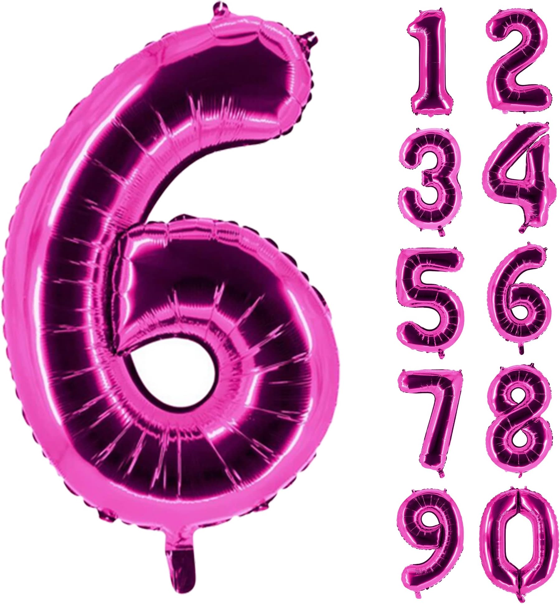 Party FactoryXXL foil balloon number 6, balloon 40 inch, pink, birthday, graduation, anniversary, party balloon, helium balloon, decoration