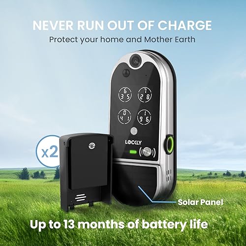 Miniatura 6 de Lockly Vision Elite - Cerradura inteligente de video WiFi con cámara de visión nocturna, sensor de movimiento, huella digital biométrica, control de