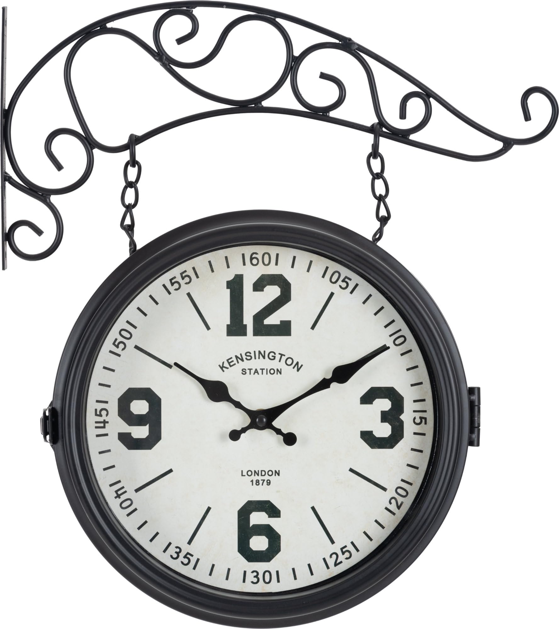 Stagecaptain BHU-4136 BK Reloj de Estación Grande con Soporte de Pared