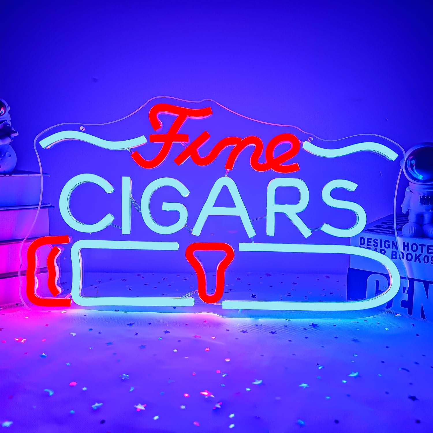 OvoNinn Cigar Neon Signs for Man Cave Cigarette Neon Light Sign Bar LED Signs for Room Pub Shop Cigar Bar Sign Light Up Signs for Wall Decor