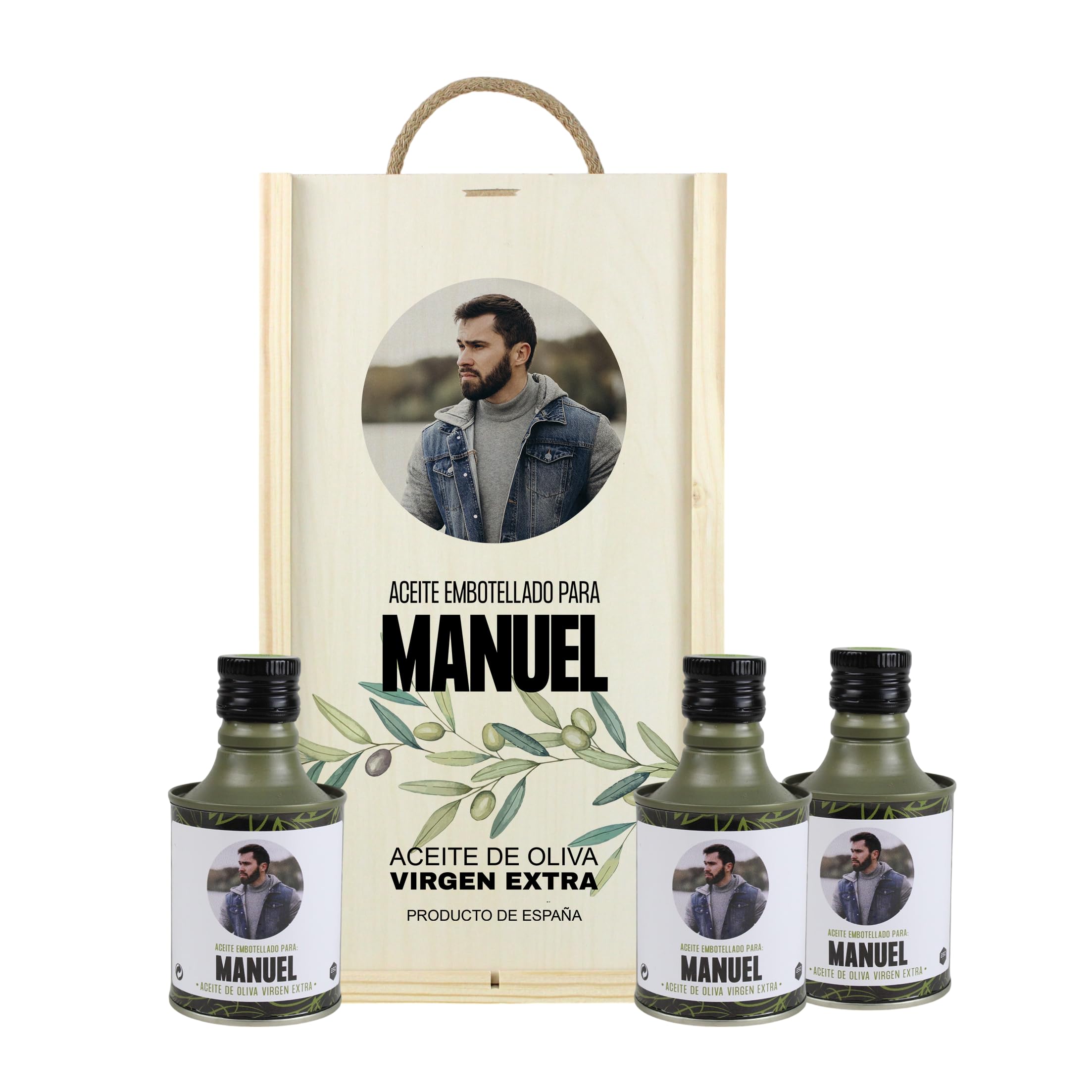 Estuche Regalo Personalizado Aceite de Oliva Virgen Extra Gourmet