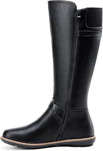 Miniatura 8 de Jeossy Botas altas hasta la rodilla 9655 para mujer, botas planas de equitación con hebilla y cremallera para mujer