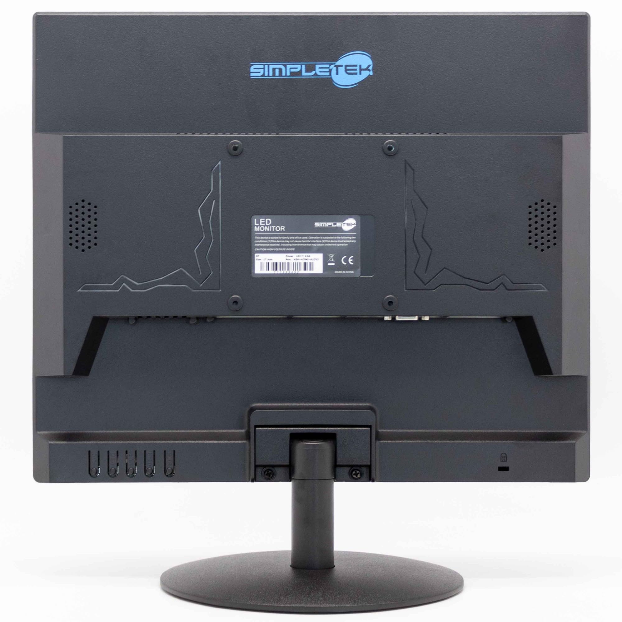 SIMPLETEK - Monitor HD 17" 4:3 5:4 | HDMI VGA | Speaker integrati | VESA 75x75mm | Ideale per Casse DVR Sistemi di Sicurezza Uffici