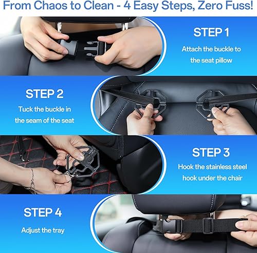 Miniatura 7 de Organizador de cuero para asiento trasero de automóvil, organizadores de automóvil para conductores con gran capacidad, 6 bolsillos de