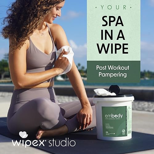 Vista 4 de Wipex Embody Body Wipes - Large Plant Based Cloth with Tea Tree Oil, Ideal Quick Clean Up for Athletes, Yoga, Gym, Wrestling, Team Sports & Adults