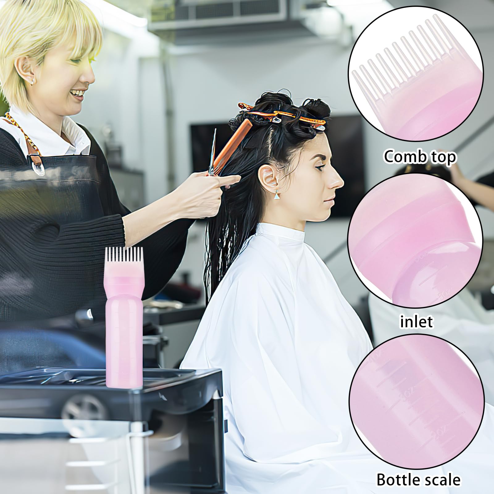 BeauFairy 3-tlg. Haarfärbe-Applikator Mit Kamm – Skala, BPA-frei, Für Haarfarbe & Öle