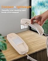 Vista 7 de Corded Wall Phone, Landline Phones for Seniors with Large Buttons, Office Desk Phone with Adjustable Loud Volume & Lighted Keypad, Durable Basic