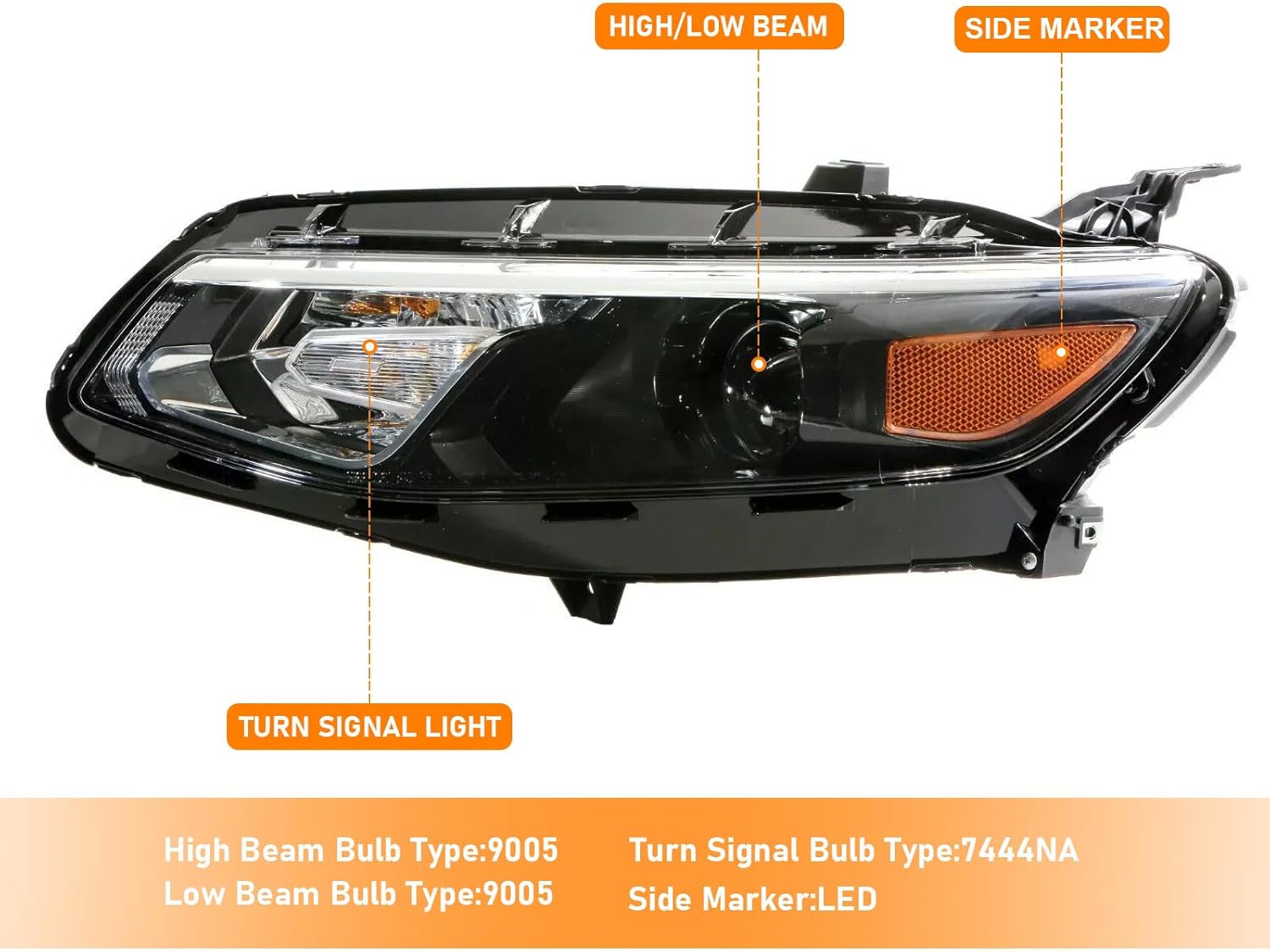 2016 2017 2018 Malibu Headlights LH,Headlight Assembly Compatible with Chevy Malibu 2016-2018 Halogen Headlamp Replacement Left Driver Side GM2502426