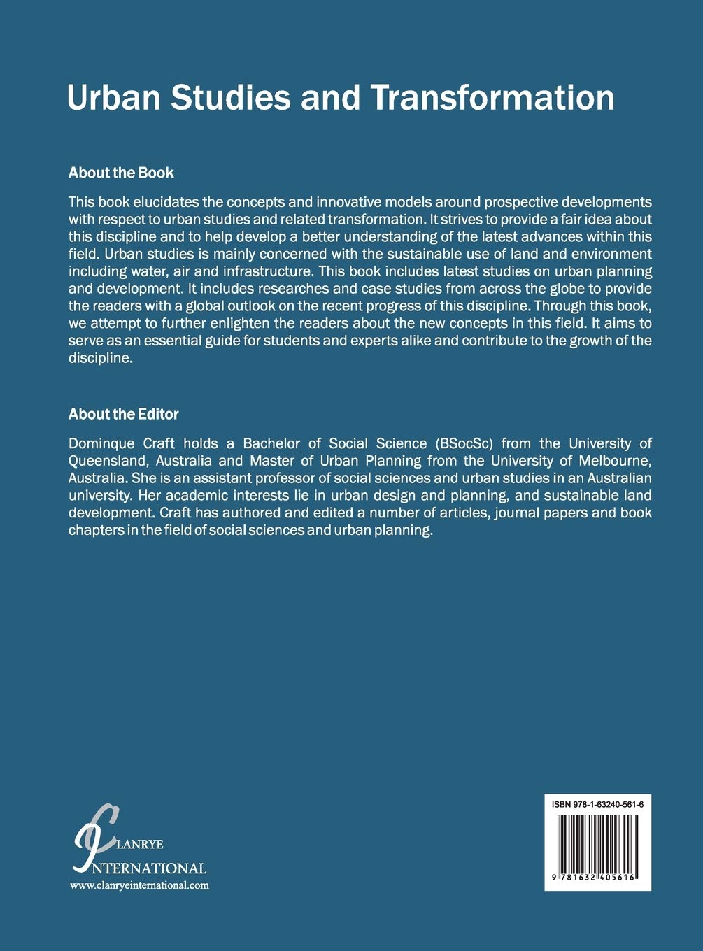 Urban Studies and Transformation