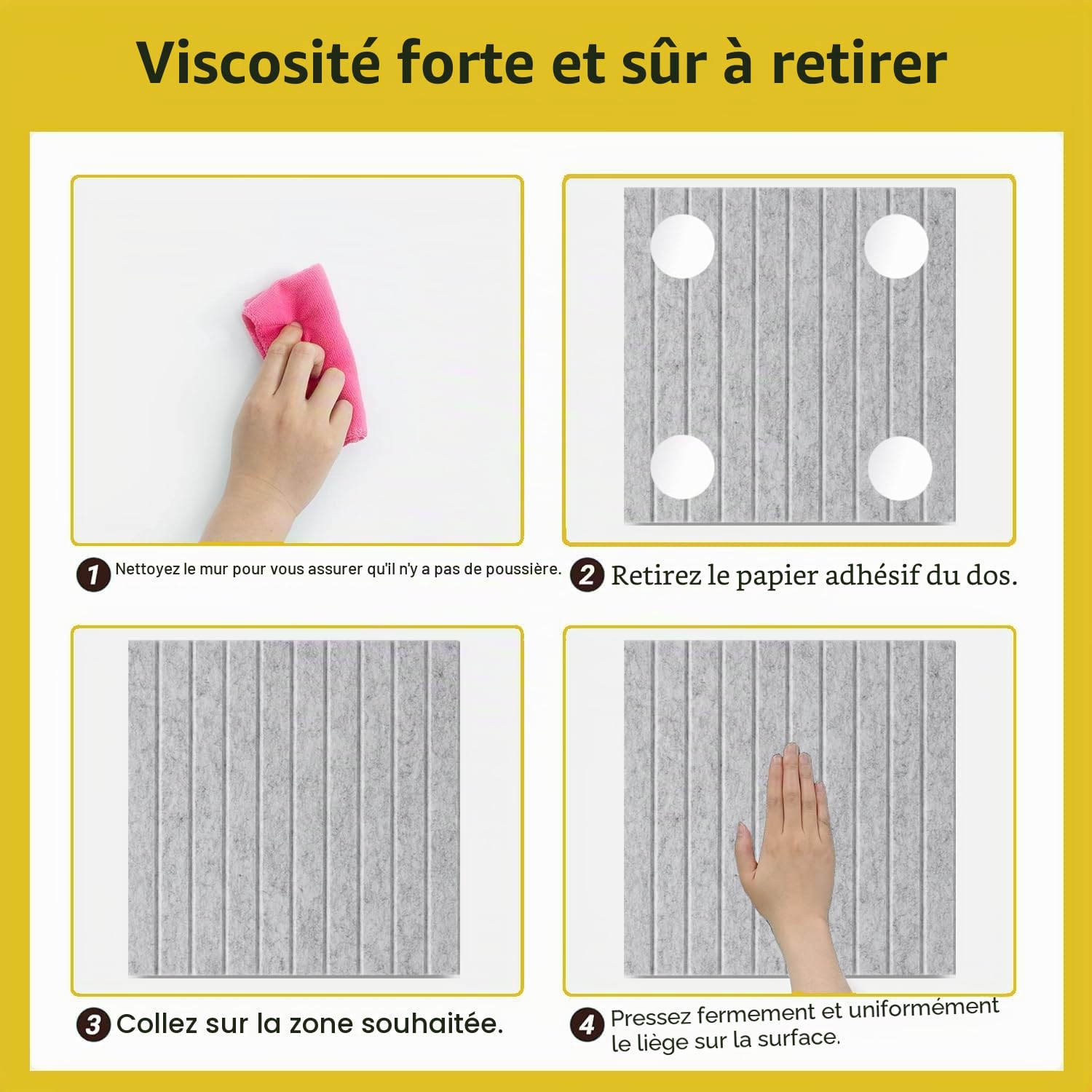 Acidea Tableau en Liège 120x90 cm, 12 Tableau d'affichage décoratif en Feutre avec Ruban Adhésif, Panneau Liege Mural Affichage Photo Vision Board pour Notes, Photos, Publicité, avec 50 Punaises