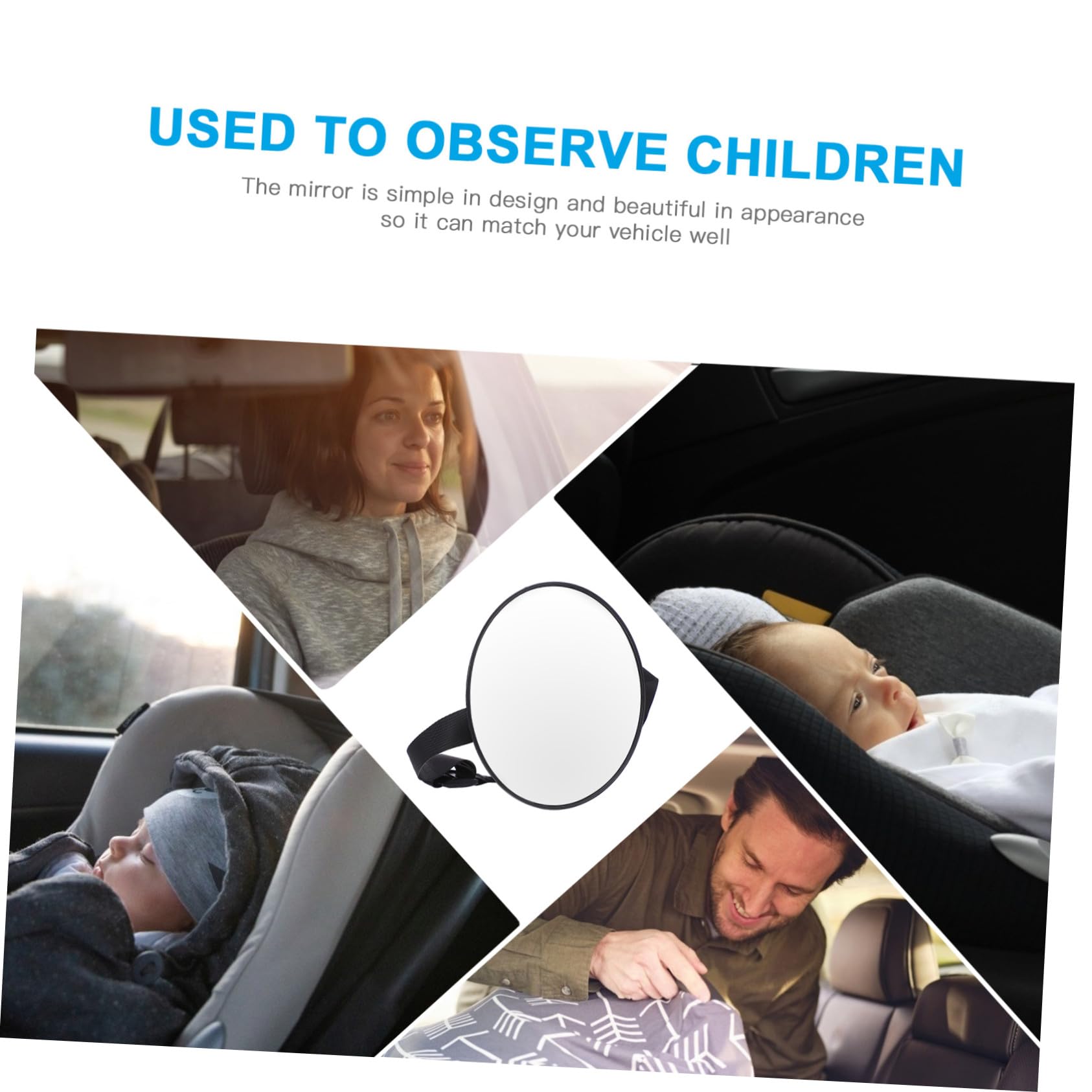 Espejo de observación irrompible para Uso Interior, para Seguridad en el Asiento Trasero, fácil instalación, Accesorio para automóvil Estable y Compacto.