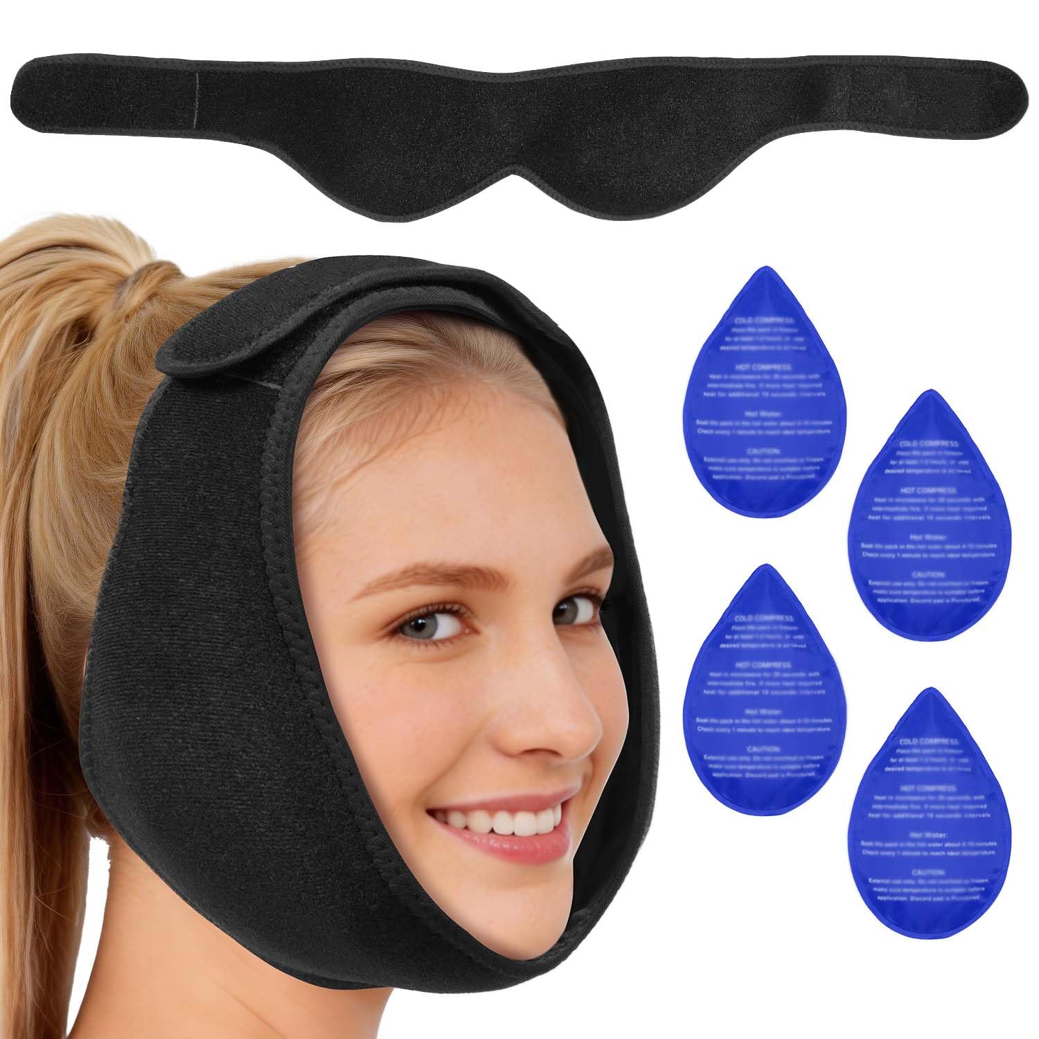 Wisdom Teeth Ice Pack Head Wrap, Face Ice Pack for Wisdom Teeth