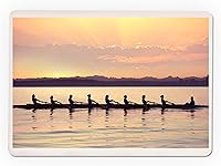 Vista 3 de Lantern Press Barco de remo del equipo al amanecer (52 cartas de juego, baraja de cartas de tamaño póquer con comodines)