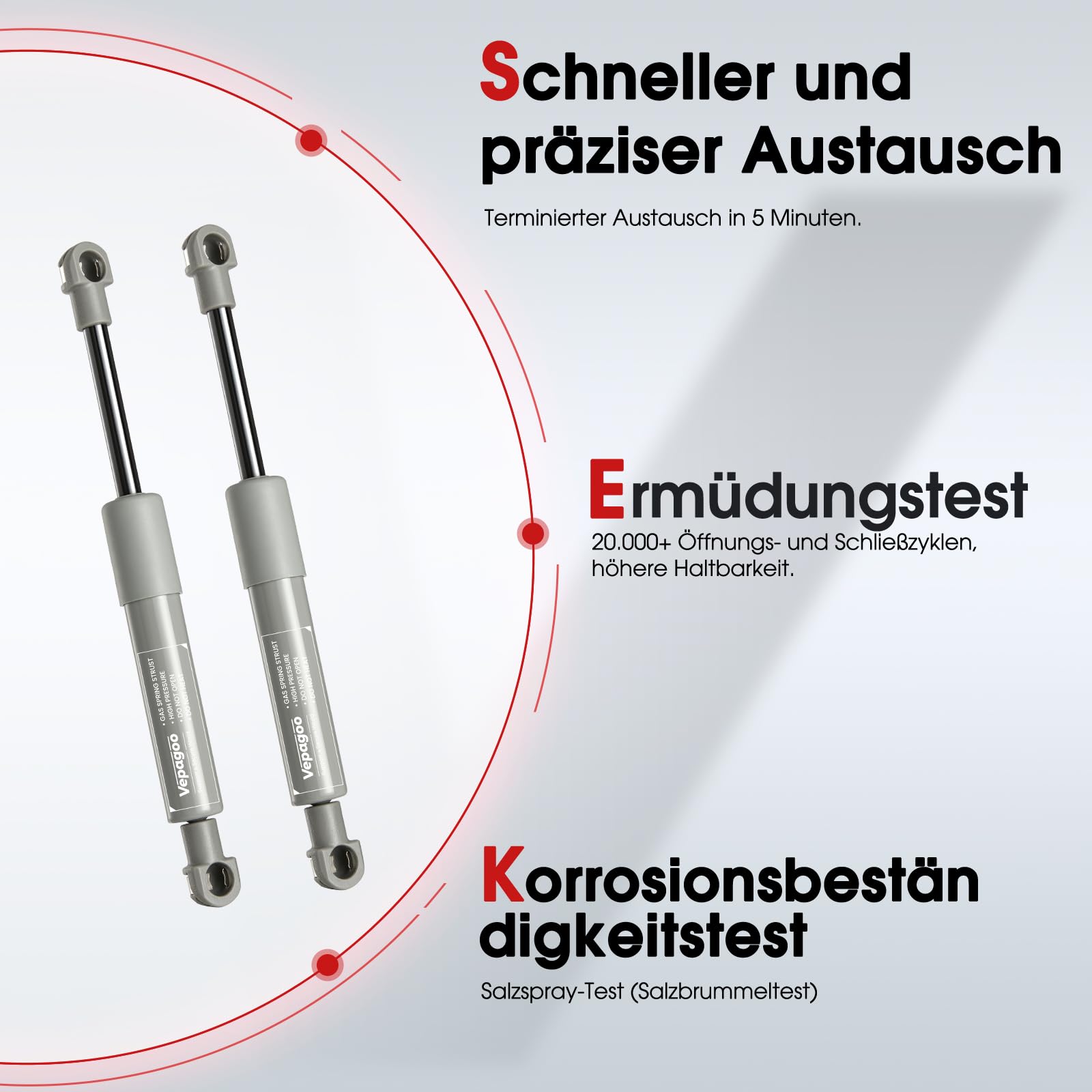 Vepagoo 2X Gasdruckdämpfer 50N Gasdruckfedern Kompressionsfeder Ersatzteil für Kesseböhmer Beschlag HSB Hochschwenkbeschlag Vepagoo 2X Gasdruckdämpfer 50N Gasdruckfedern Kompressionsfeder Ersatzteil für Kesseböhmer Beschlag HSB Hochschwenkbeschlag