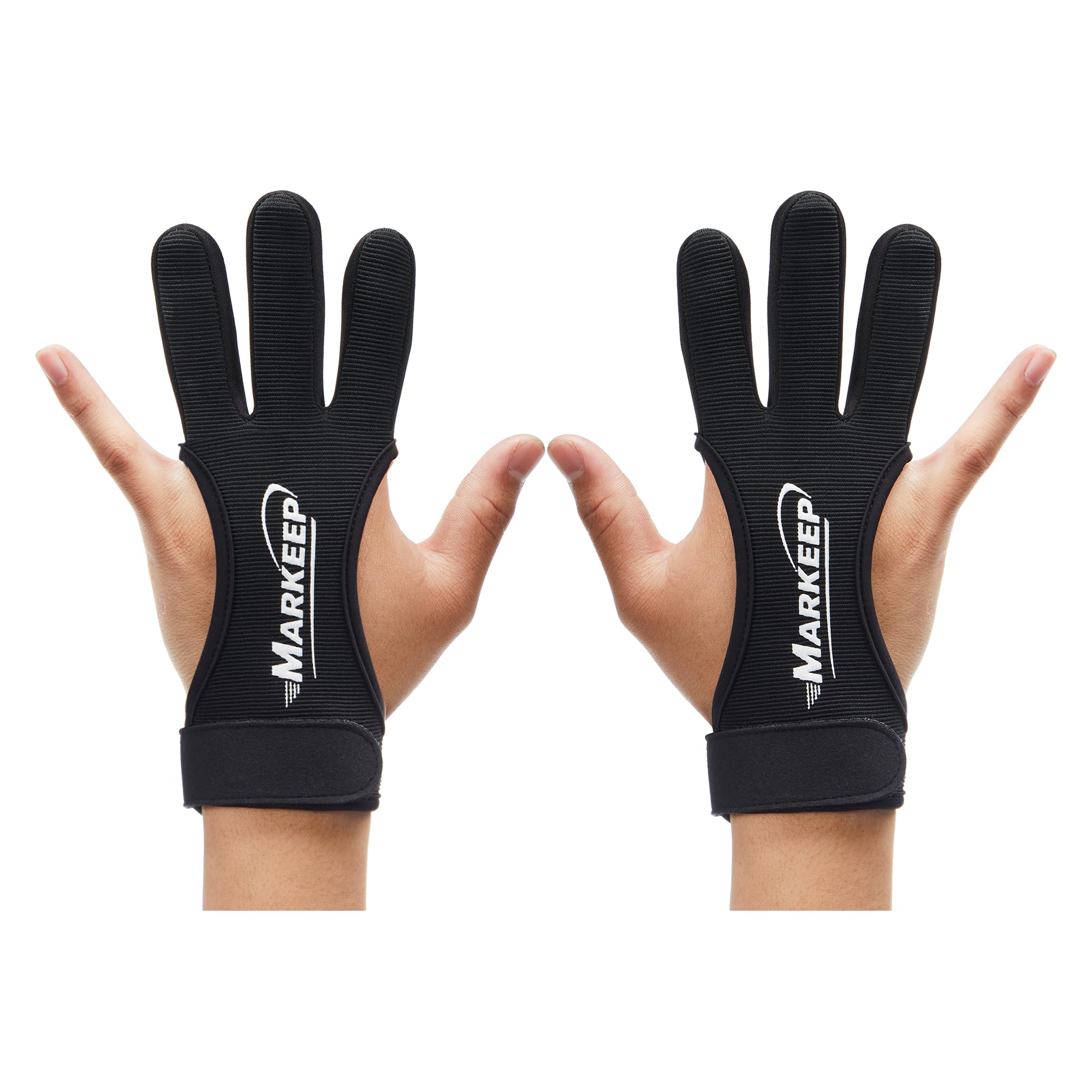 MARKEEP Archery Gloves 2 Pack Shooting Hunting Leather Guard 3-Finger Guard for Youth Adult Man Woman and Beginner Recurve Arrow Bow Archery Protective Gear Accessories
